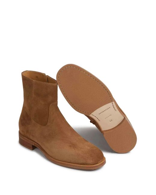 Henderson Brown Suede Zip Boots for men
