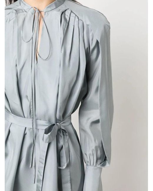 Joseph Blue Long-Sleeve Silk Dress