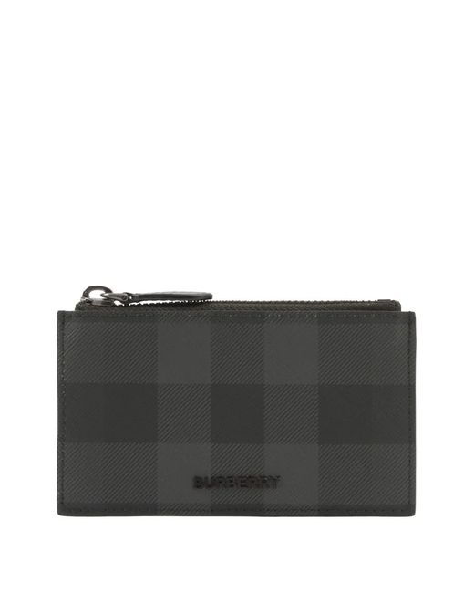 Burberry Black Check-Print Card Case for men