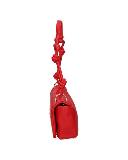 Love Moschino Red Sac Porté Épaule À Plaque Logo