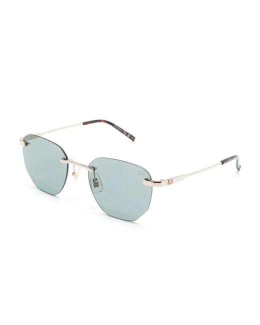 Dunhill Blue Geometric-Frame Sunglasses