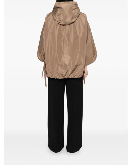 Max Mara Natural Drawstrings-Hem Coat