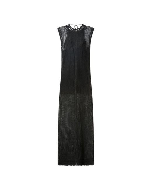black crochet beaded dress Y2K Beaded Black Crochet Halter Dress (S/M)