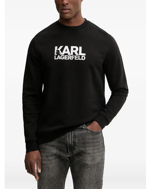 Karl Lagerfeld Black Logo-Print Sweatshirt for men