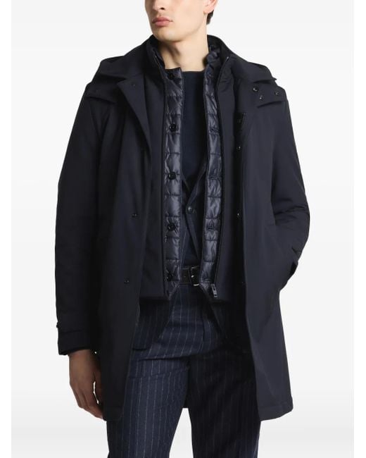 Fay Blue Hooded Coat for men