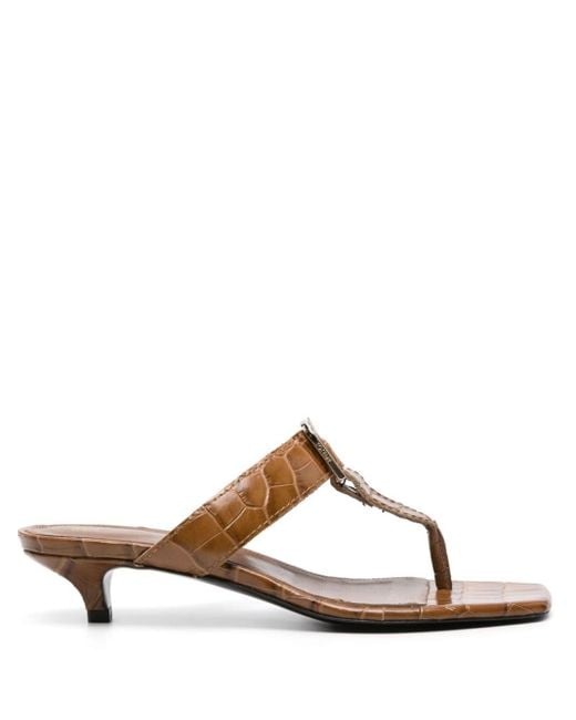 Totême  Brown The Belted 35mm Crocodile-effect Mules