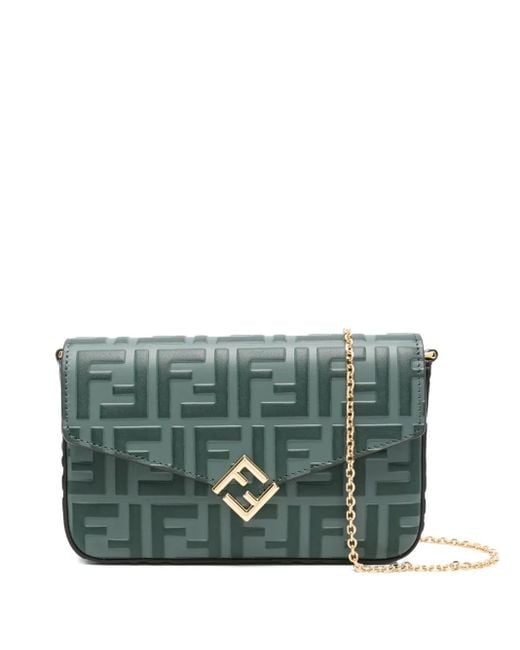 Bolso de mano FF Diamonds con solapa Fendi de color Gray