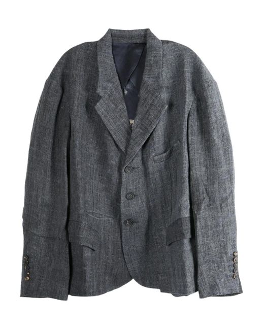 Ziggy Chen Gray Three-Button Patch-Pocket Coat for men