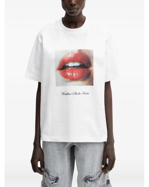 WRSTBHVR White Zalno Graphic-Print T-Shirt