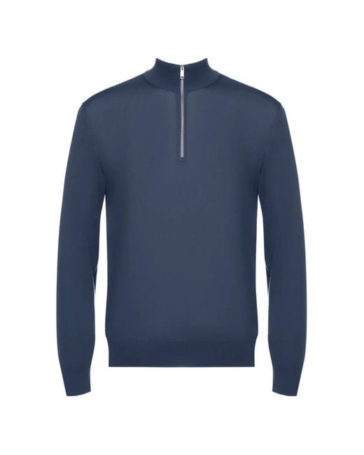 Zegna Blue Half-Zip Sweater for men
