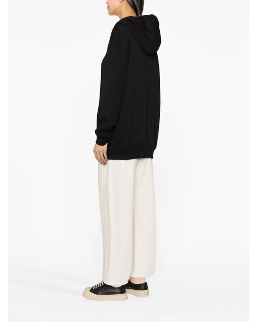 Lanvin Black Logo Oversized Cotton Hoodie