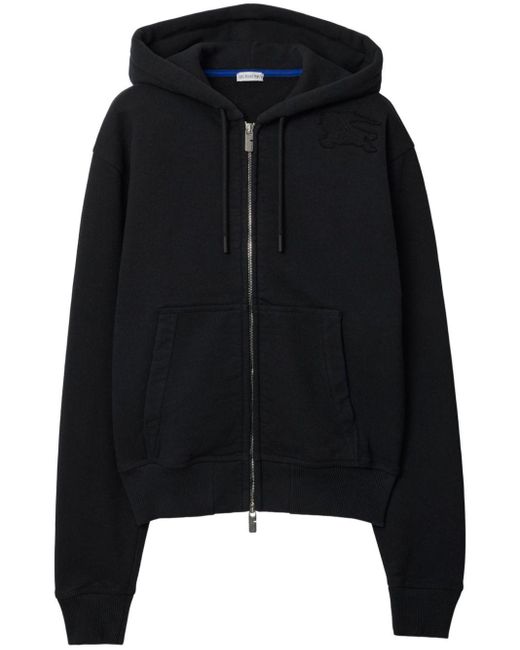 Burberry Black Equestrian Knight Cotton Zip Hoodie