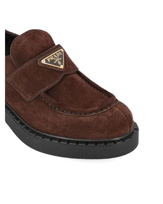 Prada Brown Suede Loafers