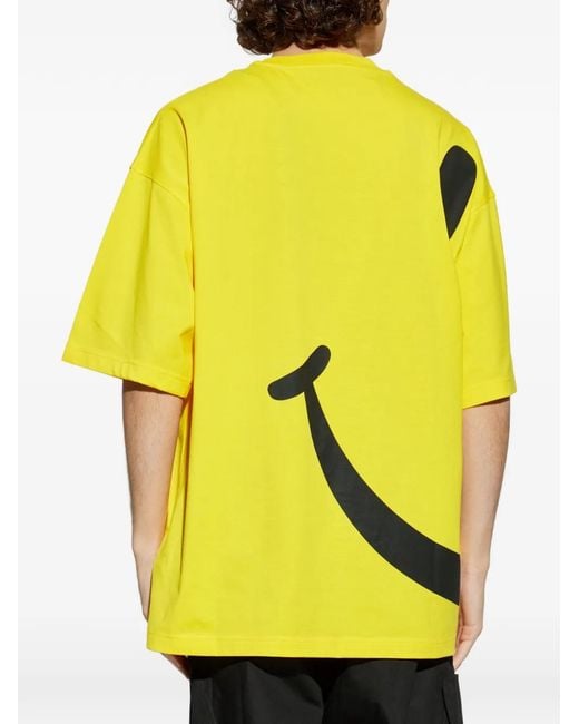 Moschino Yellow X Smiley Logo-Print T-Shirt for men