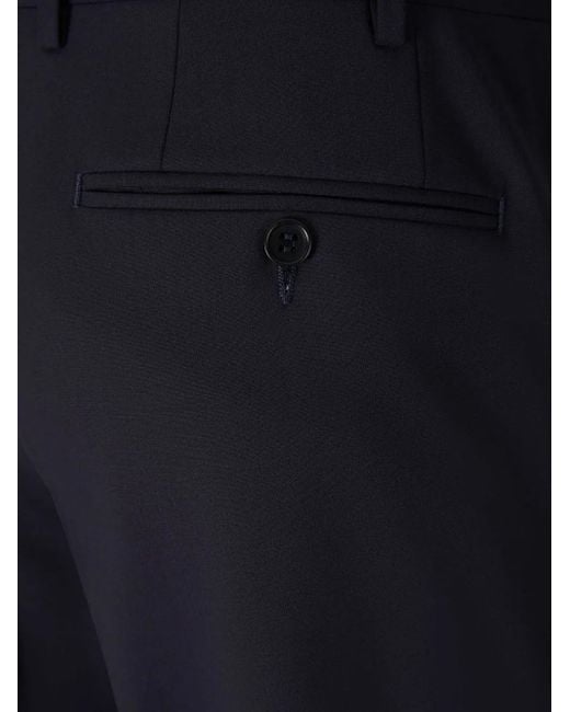 Canali Blue Wool Trousers for men