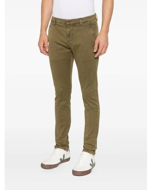 Dondup Green Gaubert Flat-Front Chinos for men