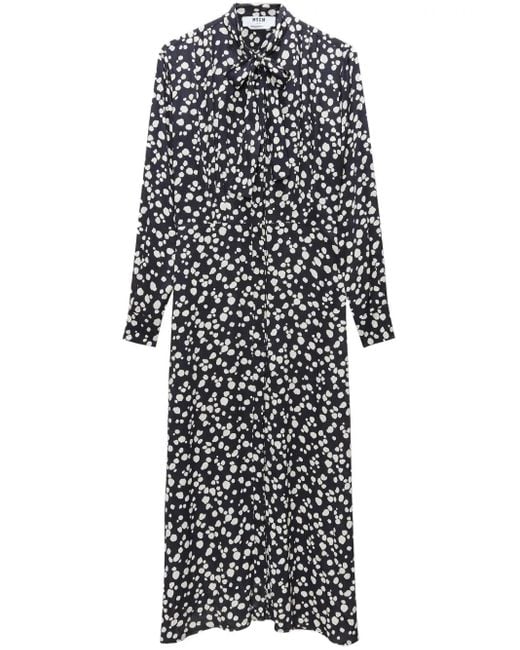 MSGM White Spot-Print Maxi Dress