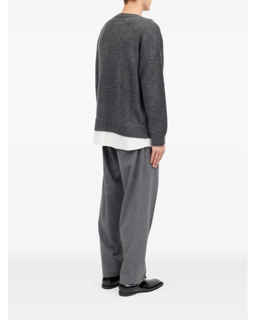 MM6 by Maison Margiela Gray Crew-Neck Sweatshirt for men