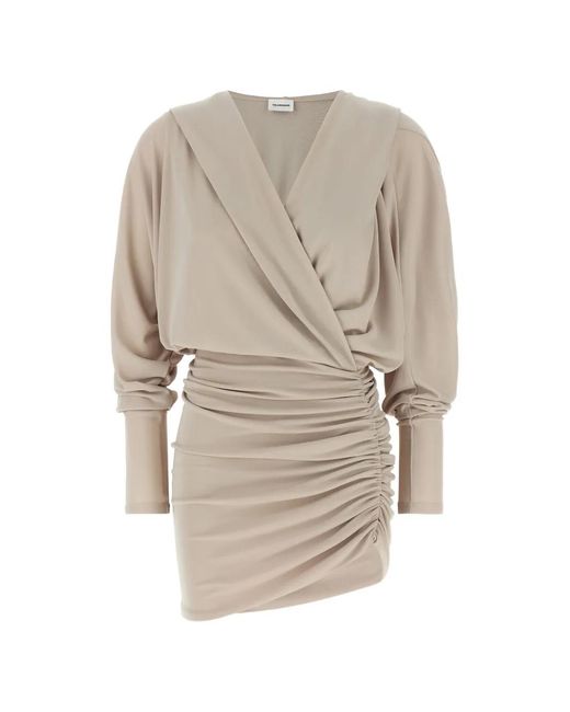 ANDAMANE White Grace Hooded Ruched Mini Dress