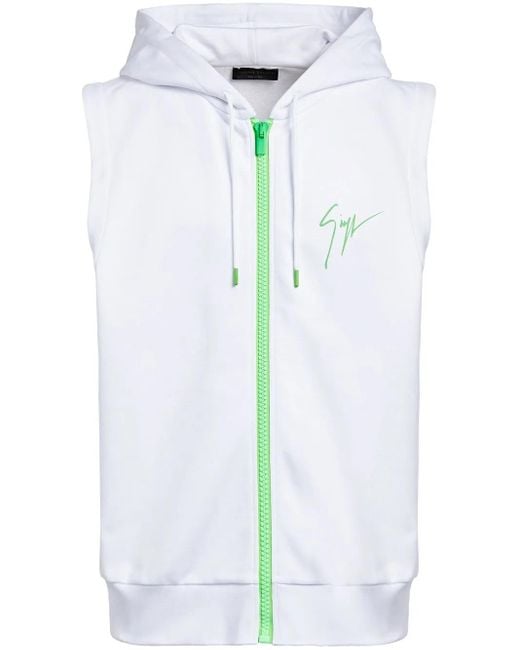 Giuseppe Zanotti White Lr-41 Sleeveless Hoodie for men
