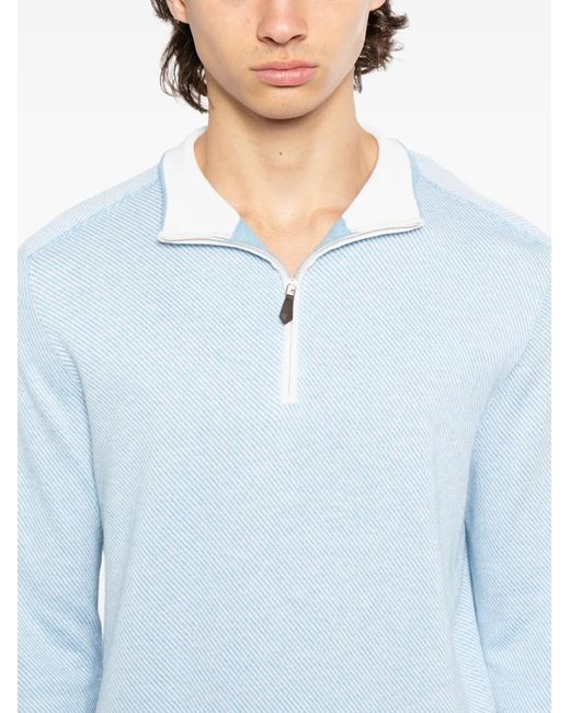 N.Peal Cashmere Blue Salcombe Sweater for men