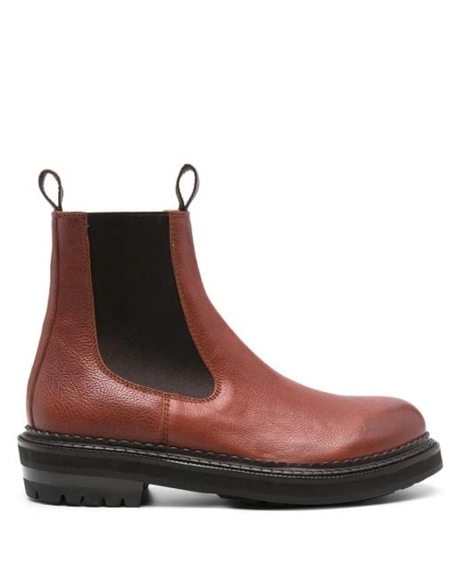 Buttero Brown Leather Ankle Boots for men