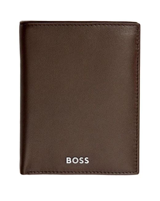 Portafoglio Con Logo di Boss in Brown da Uomo