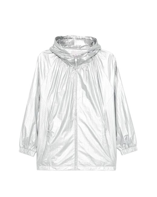 Deha White Metallic Hooded Jacket