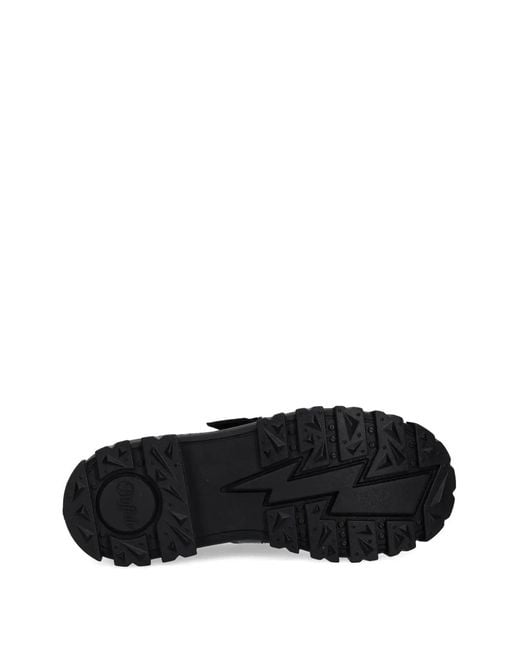 Buffalo Black Aspha Buckle Strap Ballet Flats