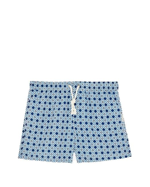 GASSA D'AMANTE Blue Trani Drawstring Swim Shorts for men