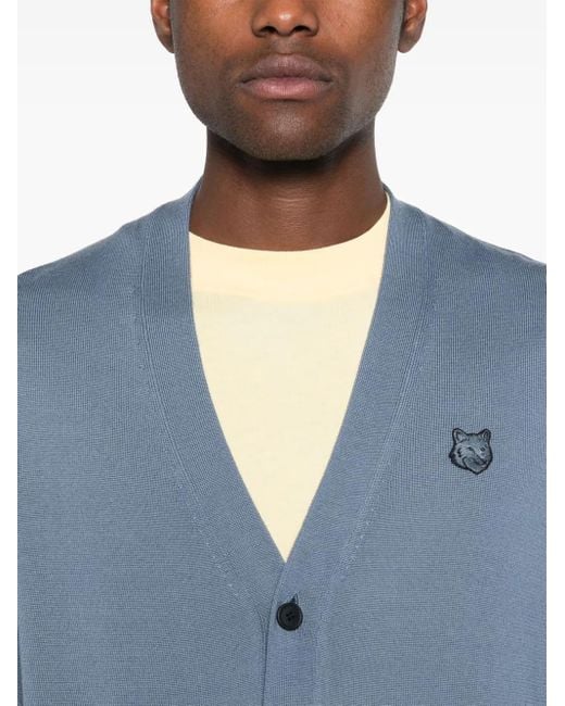 メンズ Maison Kitsuné Bold Fox Head カーディガン Blue