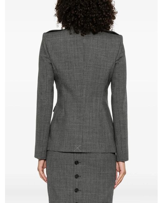 McQueen Gray Jacke Aus Wolle