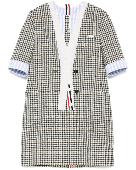 Abito Corto Con Applicazione Trompe L'Oeil di Thom Browne in Multicolor