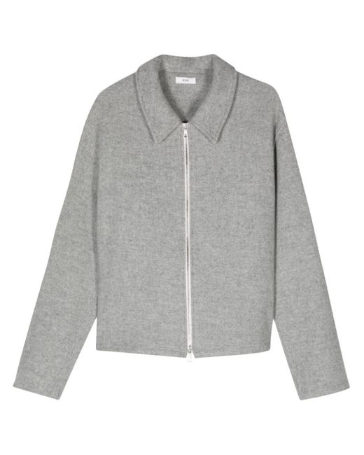 Rier Gray Zip-up Fleece Shirt Jacket for men