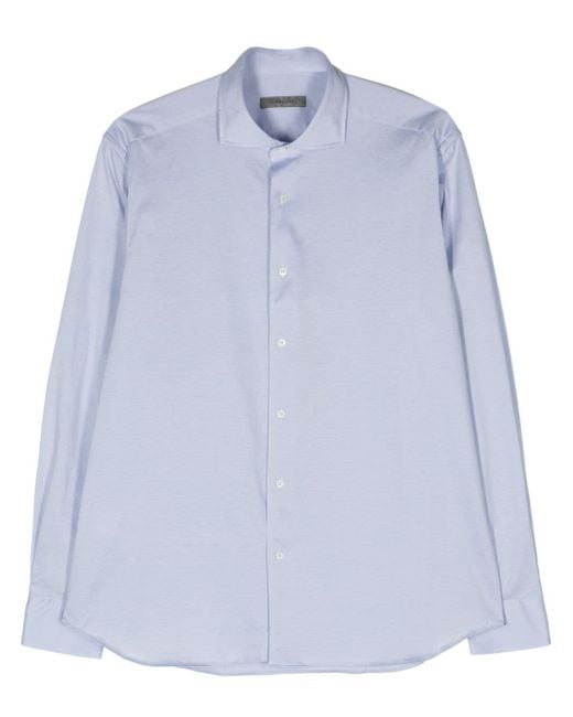 Corneliani Blue Jersey Cotton Shirt for men