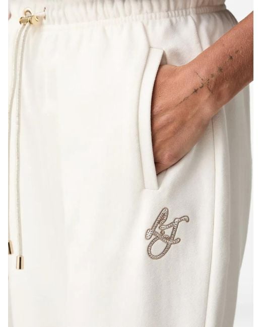 Liu Jo White Logo-Embroidered Drawstring Track Pants