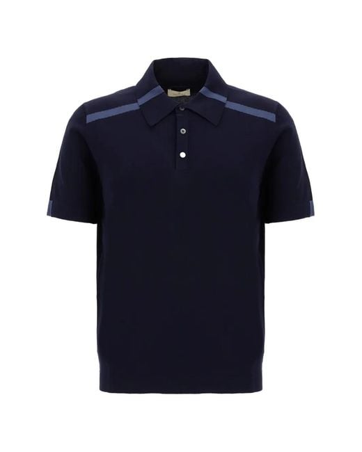 Panicale Blue Stripe-Detail Polo Shirt for men