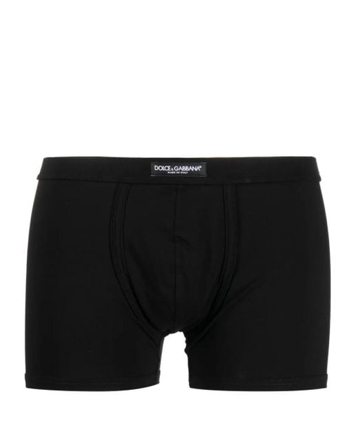 Dolce & Gabbana Black Logo-Patch Elasticated-Waist Boxers for men