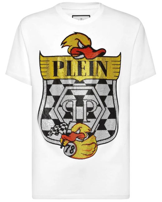 T-Shirt Duck 1978 di Philipp Plein in White da Uomo