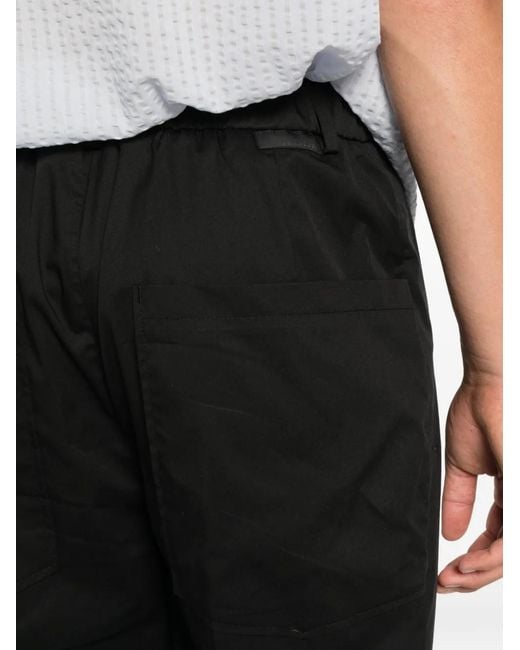 Bonheur Black Pleated Elasticated-Waist Trousers for men