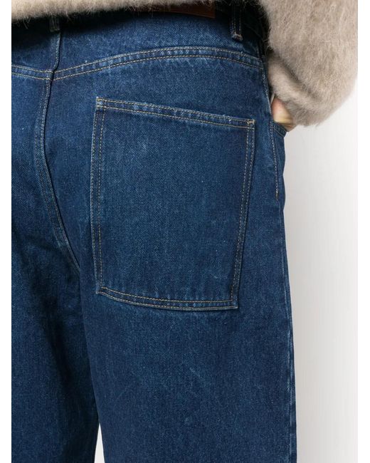 Studio Nicholson Blue Cropped Wide-Leg Jeans for men
