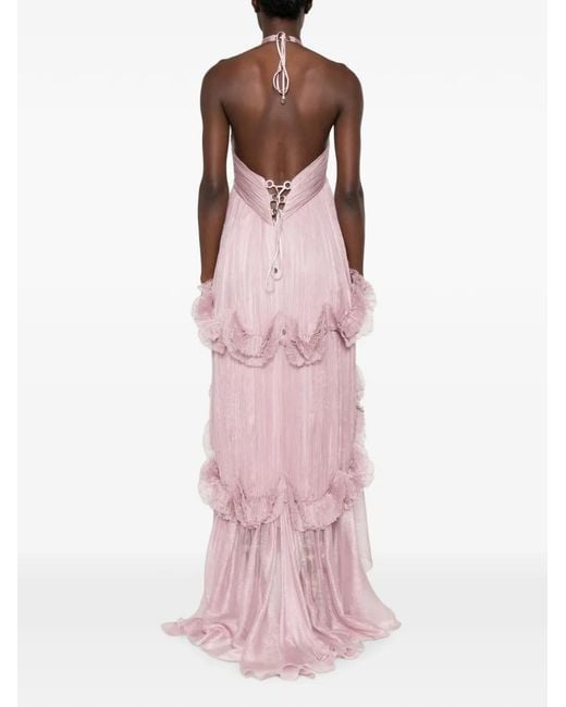 Maria Lucia Hohan Pink Zadie Ruffled Maxi Dress