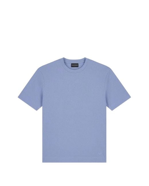 Emporio Armani Blue Waffle-Knit T-Shirt for men