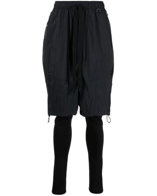 Nils Black Layered Straight-Leg Trousers for men