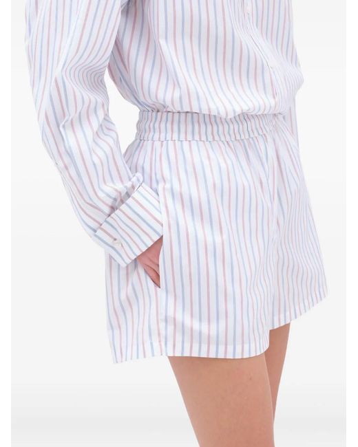 Remain Gestreepte Shorts in het White