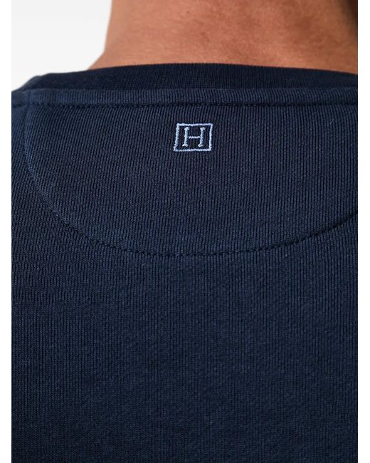 Hackett Blue Logo-Embroidered Crew Neck Sweatshirt for men