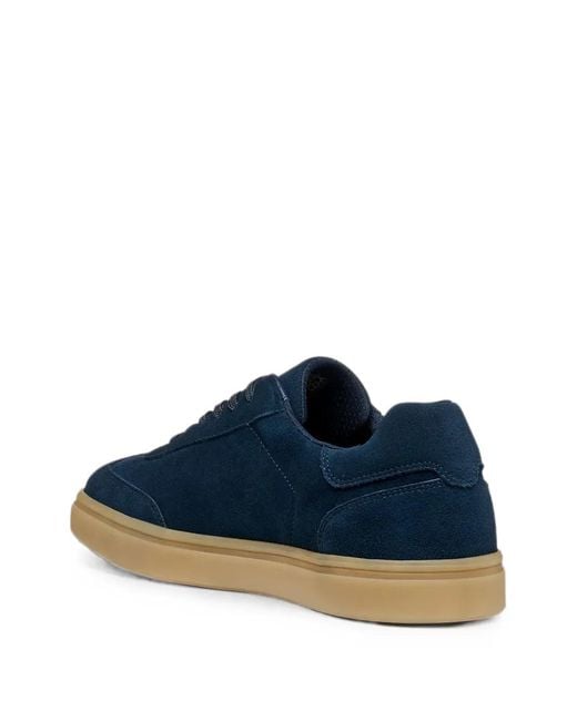 Geox Blue Baltmoore Suede Lace-Up Sneakers for men