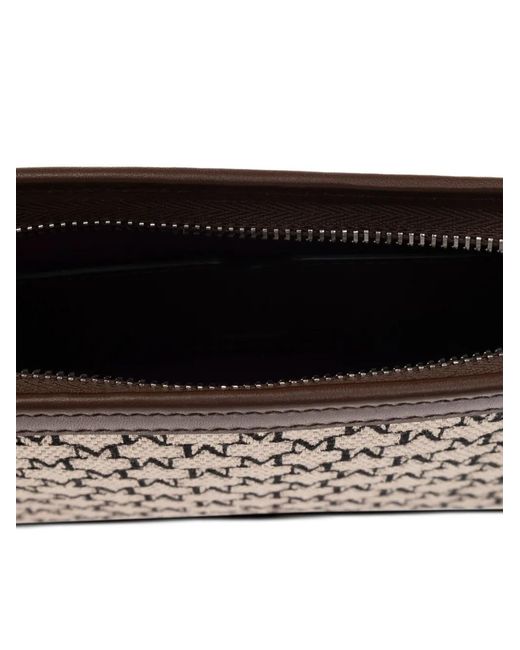 Max Mara White Monogram-Pattern Clutch Bag
