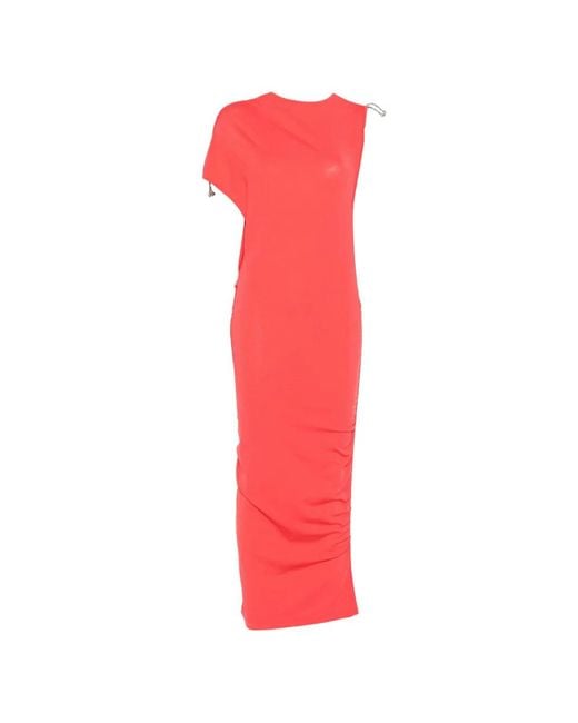 Coperni Red Adjustable-Length Knitted Dress