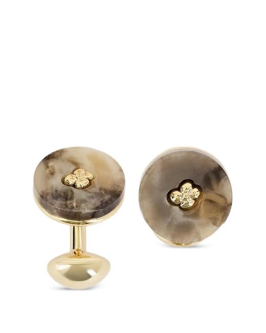 Lardini Metallic Flower-Inlaid Horn-Effect Cufflinks for men